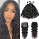 Hurela Brazilian Natural Wave 3 Bundles With 4x4 Lace Closure Virgin Hair On Sale
