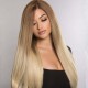 Hurela Ombre Highlights 13x4 Straight Lace Front Wig With Baby Hair 150% Density Pre-plucked Virgin Human Hair Wigs