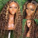 Hurela Highlight Color 13x4 Water Wave Lace Front Human Hair Wig Jerry Culry Colored Wigs For Women 150% Density Get Stuckup.yaa Same Hair