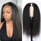 V Part Kinky Straight Human Hair Wigs No Lace No Glueless 150% Density
