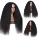 V Part Kinky Straight Human Hair Wigs No Lace No Glueless 150% Density