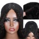 V Part Kinky Straight Human Hair Wigs No Lace No Glueless 150% Density