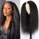 V Part Kinky Straight Human Hair Wigs No Lace No Glueless 150% Density