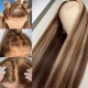 Hurela Blonde 13x5x0.5 Lace Part Straight Highlight Wig With Curly Edge Bangs And Baby Hair TL412 Color