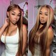 Hurela Blonde 13x5x0.5 Lace Straight Highlight Wig With Baby Hair TL412 Color