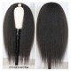 V Part Kinky Straight Human Hair Wigs No Lace No Glueless 150% Density