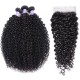 Hurela Malaysian Virgin Hair Curly Weave 3 Bundles With Lace Closure Deals