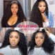 Hurela New Real Hair Kinky Curly V Part Wig With Baby Hair 