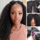 Hurela New Real Hair Kinky Curly V Part Wig With Baby Hair 