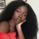 Hurela New Real Hair Kinky Curly V Part Wig With Baby Hair 