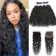 Hurela Hair 100% Human Virgin Hair Water Wave Hair 4 Bundles With 4x4 Lace Closure