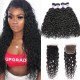 Hurela Hair 100% Human Virgin Hair Water Wave Hair 4 Bundles With 4x4 Lace Closure
