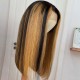 Hurela Blonde Highlight Piano Color Lace Part Wig