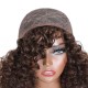 Hurela Jerry Curly 13x6 Transparent Lace Front Human Hair Wigs 180% Density