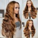 Hurela Highlight Color Body Wave Human Hair Wig 13x4 Lace Front Colored Wigs For Women 150% Density