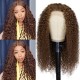 Hurela Jerry Curly 13x6 Transparent Lace Front Human Hair Wigs 180% Density