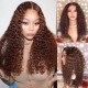 Hurela Jerry Curly 13x6 Transparent Lace Front Human Hair Wigs 180% Density