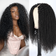 Hurela V Part Kinky Curly Human Hair Wigs Protective Style Wigs No Lace No Gel Glueless Wigs Natural Color Friday Sale
