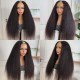 Hurela V Part No Lace No Gel Wigs 100% Virgin Human Kinky Straight Upgrade U Shape Wigs Natural Color