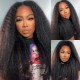 Hurela Lace Front Realistic Kinky Straight 150% Density Human Hair Wigs
