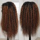 Hurela Balayage Highlights 5x2.5 V Part Wig Jerry Curly 13x4 Lace Frontal Wig #FB30