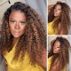 Hurela Balayage Highlights 5x2.5 V Part Wig Jerry Curly 13x4 Lace Frontal Wig #FB30