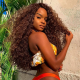 Hurela 13x4 Dark Auburn Color Kinky Curly Lace Frontal Wig Reddish Brown Lace Front Human Hair Wigs