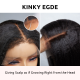 V Part Kinky Straight Human Hair Wigs No Lace No Glueless 150% Density