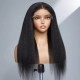 V Part Kinky Straight Human Hair Wigs No Lace No Glueless 150% Density