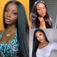 Straight Virgin Human Hair Lace Part Wig
