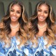 Hurela Blonde Highlight Piano Color Lace Part Wig