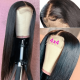 Hurela Best Pre Plucked Straight Human Hair Wigs 4x4 Lace Front Wig 150% Density Natural Color Mother Bogo Free Wig