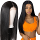Hurela Best Pre Plucked Straight Human Hair Wigs 4x4 Lace Closure Wig 150% Density Natural Color