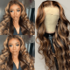 Hurela #TL412 Body Wave 13x4 Lace Frontal Blonde Highlight Human Hair Wig IG Special Sale