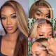 Hurela Blonde Highlight Piano Color Lace Part Wig