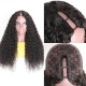 Hurelawig Jerry Curly 3x1 U Part Wig Unprocessed Virgin Hair Wigs 150% Density Natural Color
