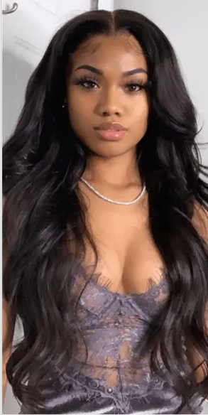A beautiful woman with body wave hair